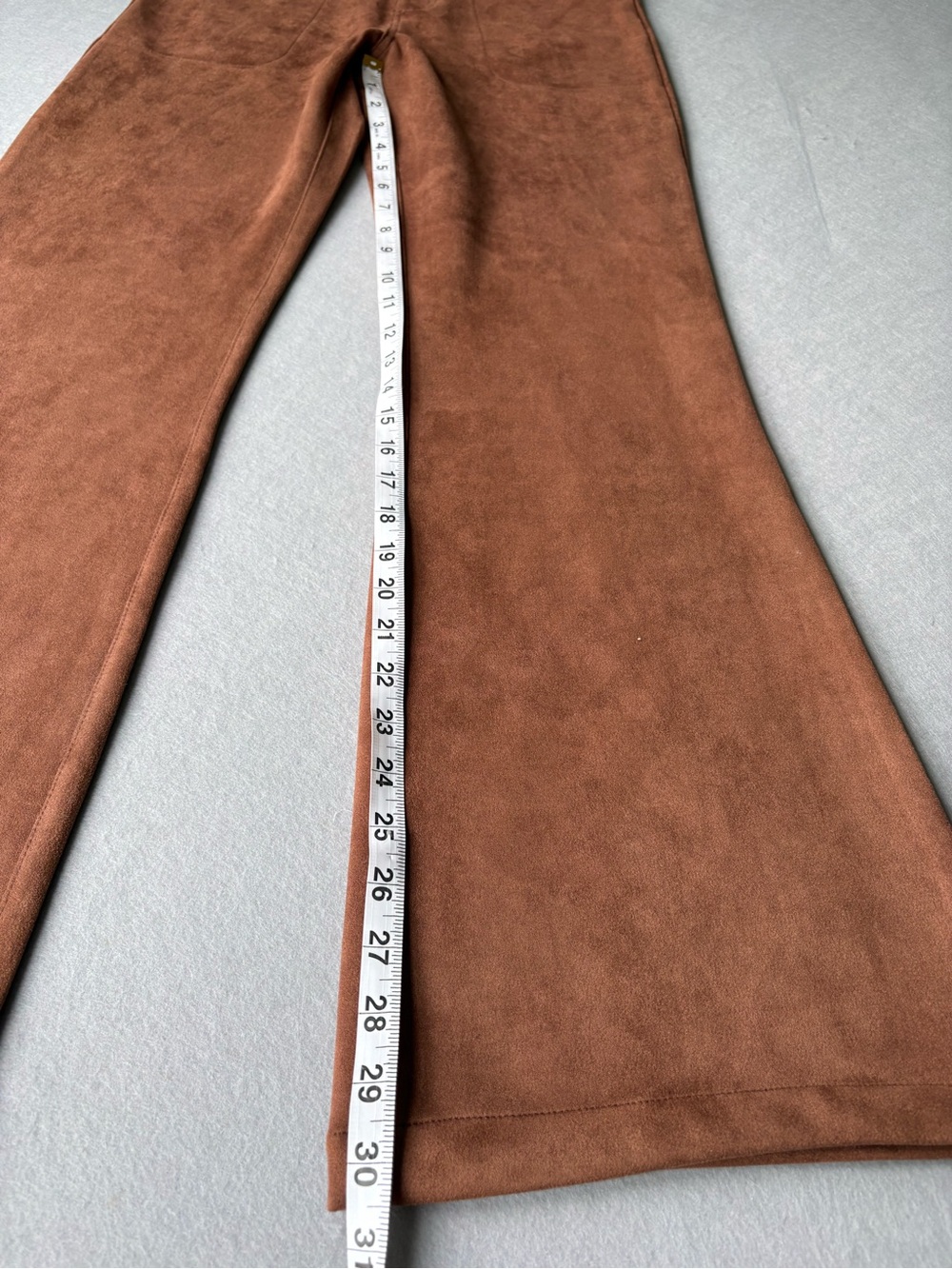 Sanctuary Sawyer Faux Suede Brown Bell Bottom Flare Pants Sz 27 Boho 70s Retro - Picture 7 of 10